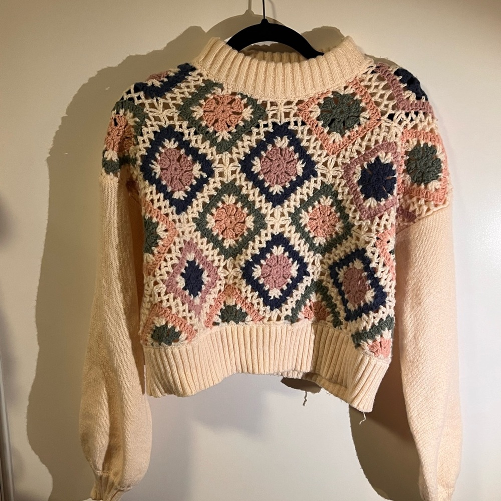 Dreamers Multicolor Crochet Women's Sweater